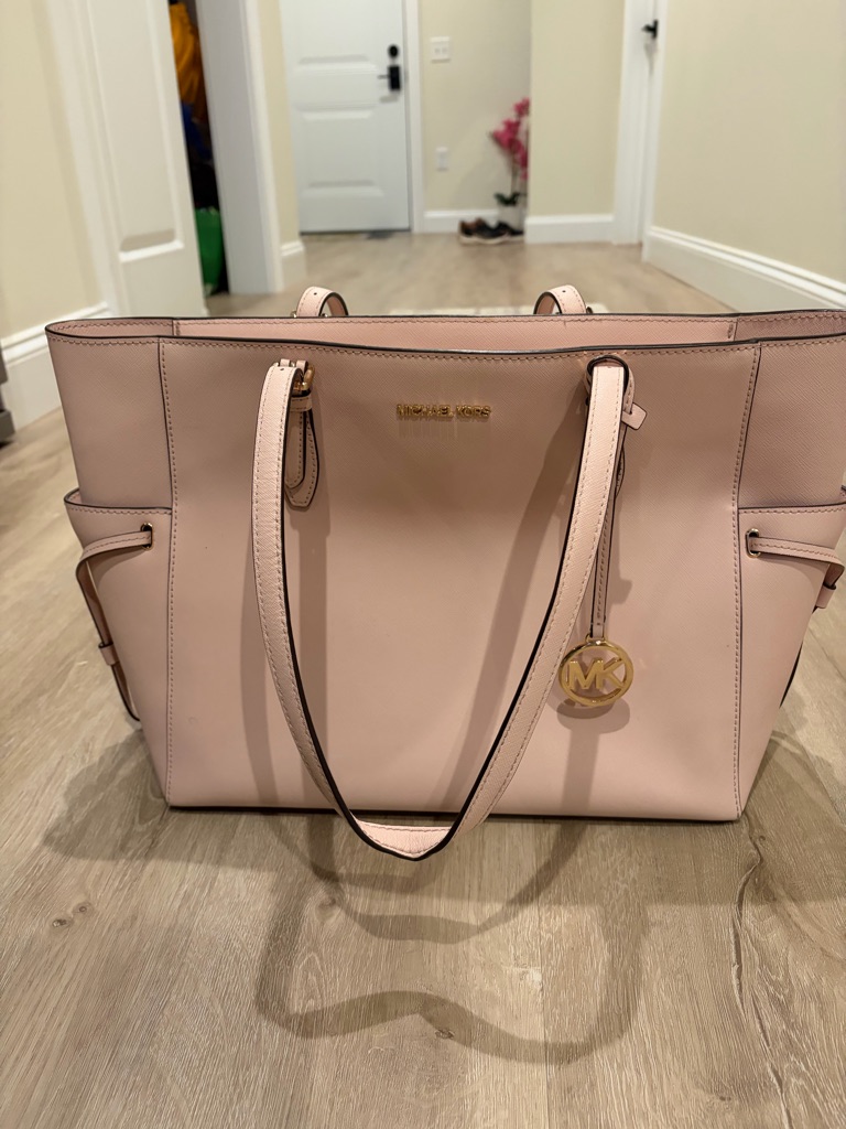 Michael Kors Jet Set Travel Large Tote | Pink Saffiano Leather | Gold Hardware